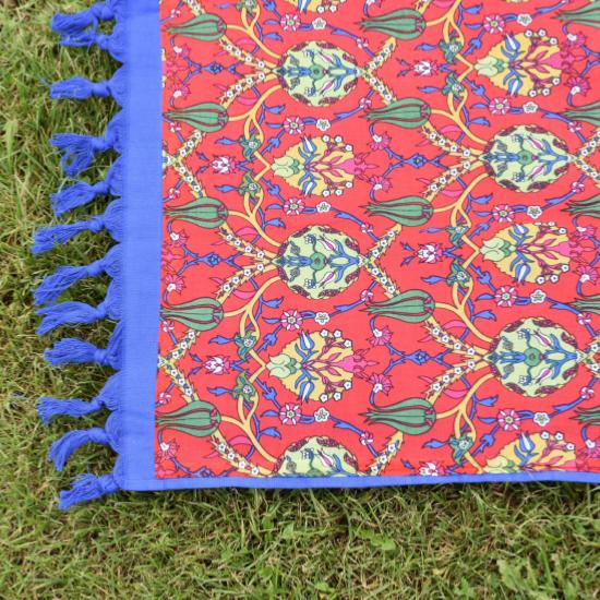 Fouta rouge doublée éponge 