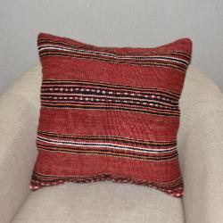 Coussin Kilim Antique Rouge Rayé