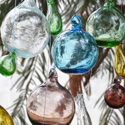 Grande  Boule  de  Noël Rayée  Couleur   Verte