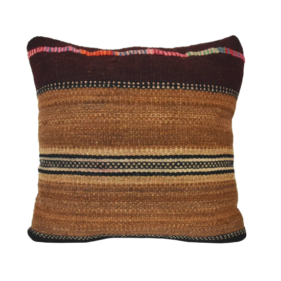 Coussin Nomade Syrien carré rayures multicolores