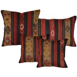 Coussin Nomade Vintage Rayé Tricolore