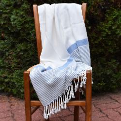 Fouta nomade bordure bleue