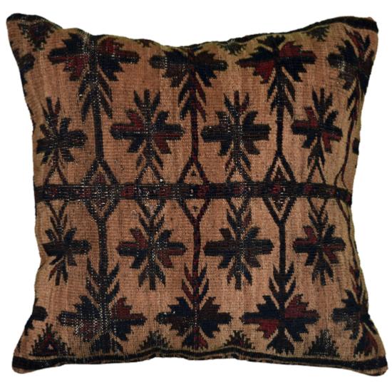 Coussin Nomade Antique Beige Motifs Noirs