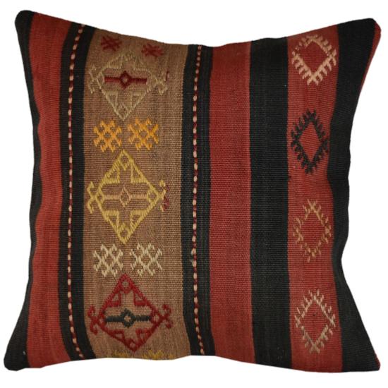 Coussin Nomade Vintage Rayé Tricolore