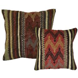 Coussin Nomade Vintage Rayé Couleurs Terre