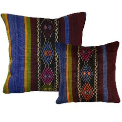 Coussin Nomade Vintage Rayé Couleurs Vives
