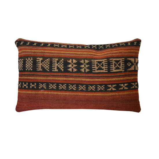 Coussin Nomade Syrien rectangulaire rayures multicolores