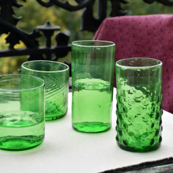 Verre à Eau Rayé Vert