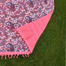 Fouta rose doublée éponge 
