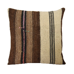 Coussin Nomade Syrien carré rayures multicolores