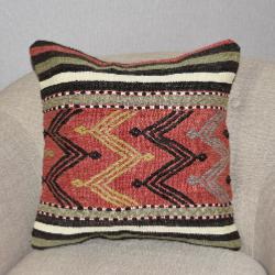 Coussin Nomade Vintage Rayé Couleurs Terre