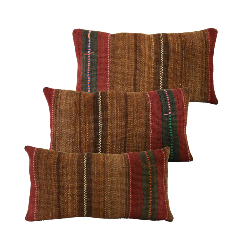 Coussin Nomade Syrien rectangulaire rayures multicolores