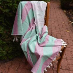 Fouta fushia doublée éponge 