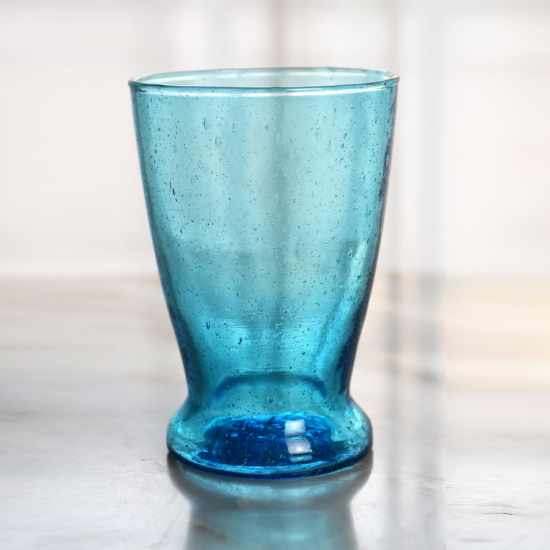 Verre à Eau à Pied Turquoise
