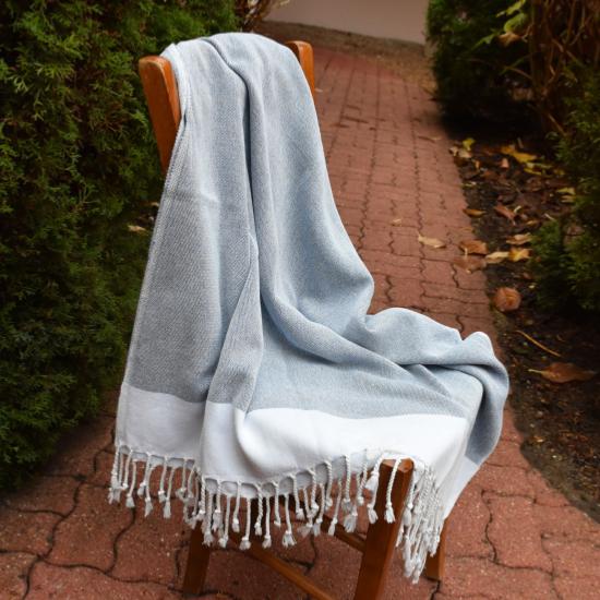 Fouta  de luxe bleue