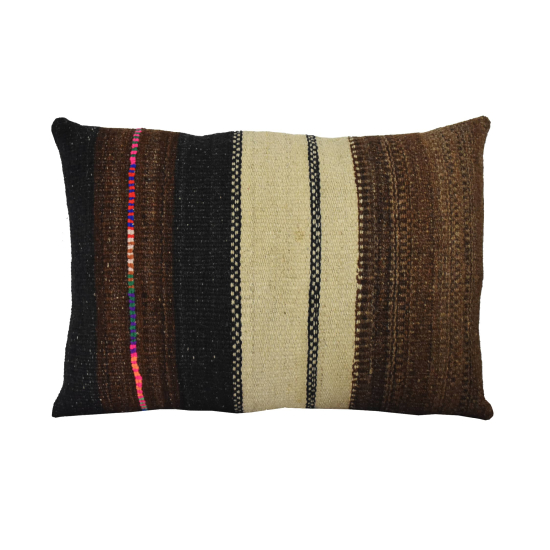 Coussin Nomade Syrien rectangulaire rayures multicolores