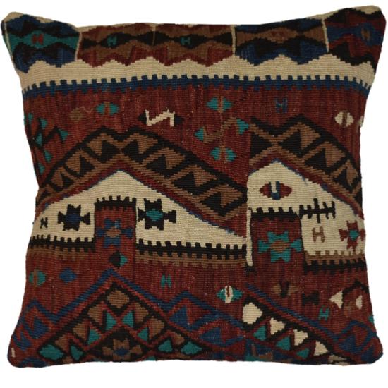Coussin  Ethnique Vintage Losanges Multicolore