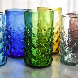 Verre à Eau à Bulles Bleu