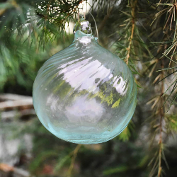 Grande Boule de Noël Rayée Transparente