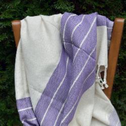 Fouta de luxe en lin mauve