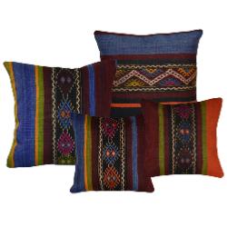 Coussin Nomade Vintage Rayé Couleurs Vives