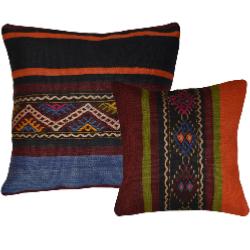 Coussin Nomade Vintage Rayé Couleurs Vives