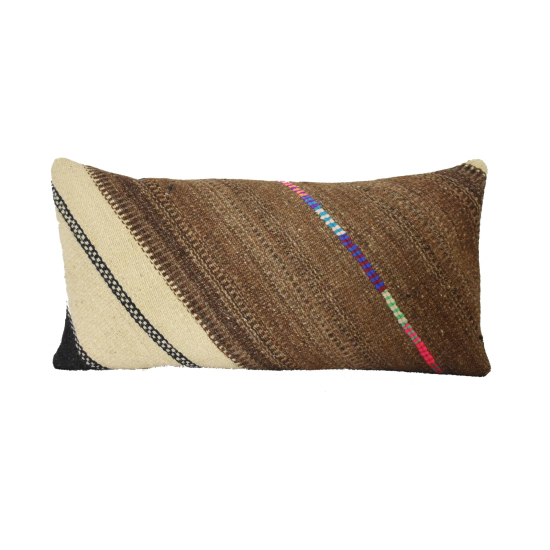 Coussin Nomade Syrien rectangulaire rayures multicolores