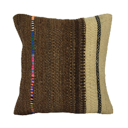 Coussin Nomade Syrien carré rayures multicolores