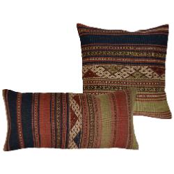 Coussin Nomade Vintage Rayé Multicolore