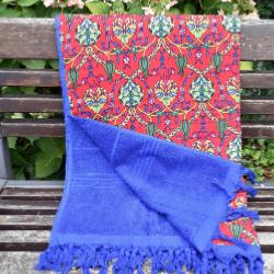 Fouta rouge doublée éponge 
