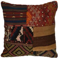 Coussin  Kilim vintage  & Tapis Antiques Multicolores