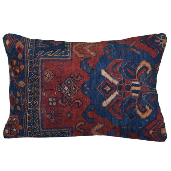 Coussin Nomade Antique Rouge Et Bleu