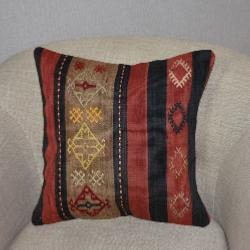 Coussin Nomade Vintage Rayé Tricolore