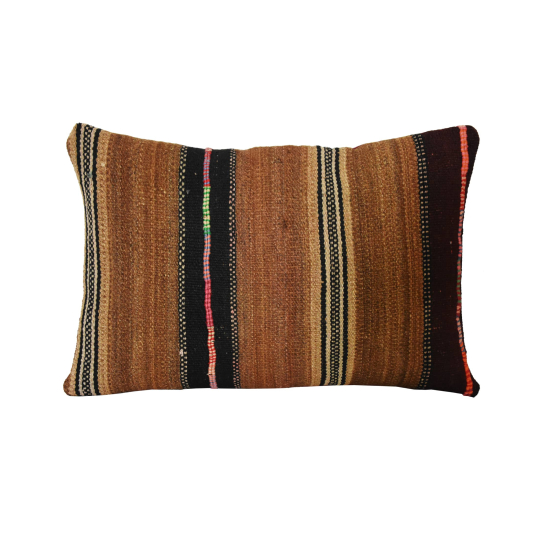 Coussin Nomade Syrien rectangulaire rayures multicolores