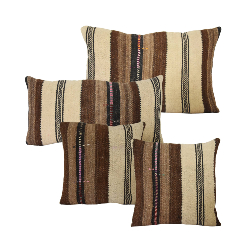 Coussin Nomade Syrien carré rayures multicolores